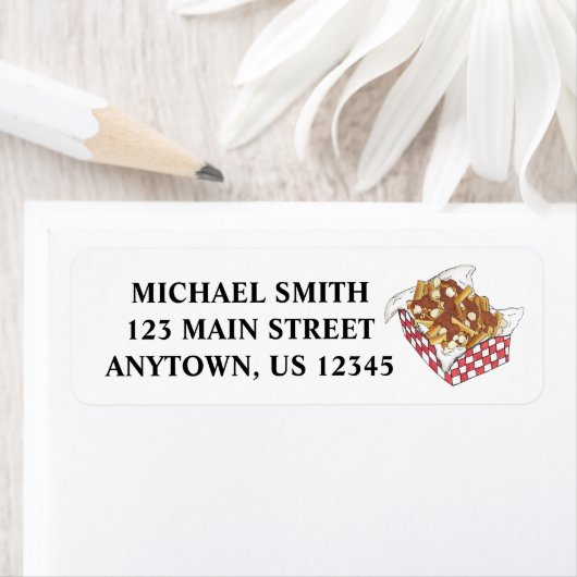 Étiquette Poutine Québec Canada Aliments canadiens Fries fra (En situation)