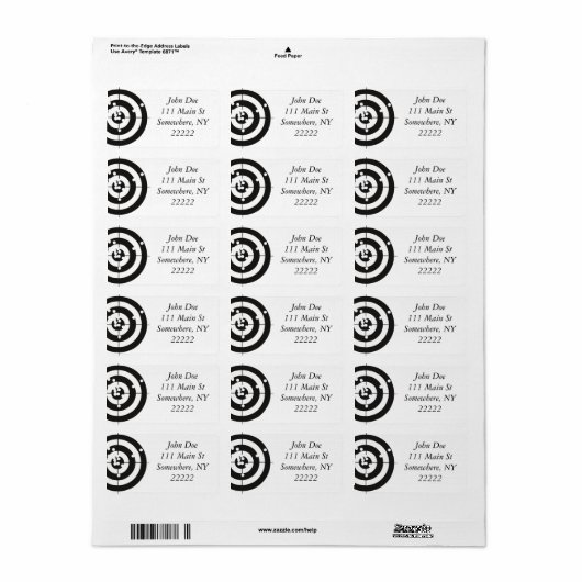 Étiquette Pratique cible (Feuille entière)