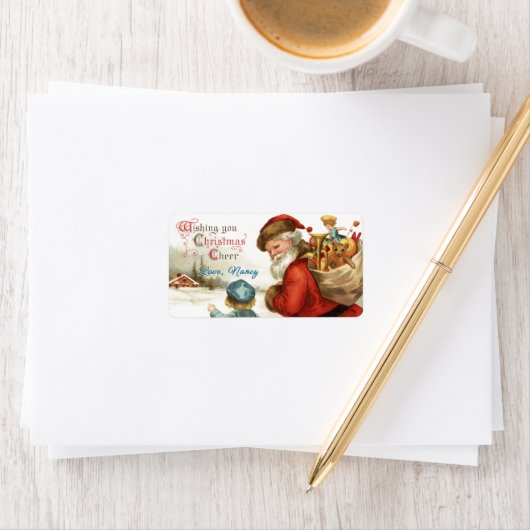 Étiquette Pré-signé vous souhaite Noël Cheer Cadeau Étiquett (En situation)