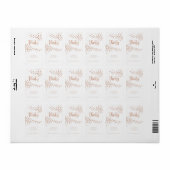 Étiquette préféré blanc & Rose Gold Polka Dot pers (Feuille entière)