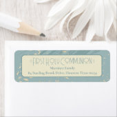 Étiquette Première Communion Blue Gold Adresse de retour (En situation)