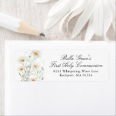 Étiquette Première Sainte Communion White Daisy Adresse de r (En situation)