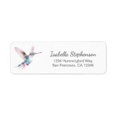 Étiquette Pretty Hummingbird Minimalist Return Address (Devant)