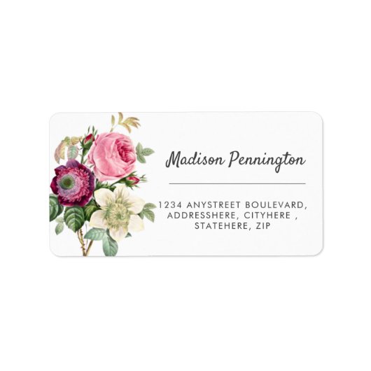 Étiquette Pretty Magenta Flower Return Address Label (Devant)