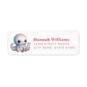 Étiquette Pretty Octopus Return Address Labels (Devant)