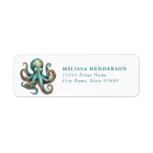 Étiquette Pretty Octopus Return Address Labels (Devant)