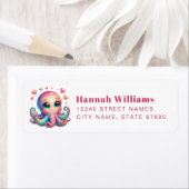 Étiquette Pretty Octopus Return Address Labels (En situation)