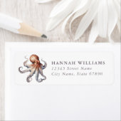Étiquette Pretty Octopus Return Address Labels (En situation)