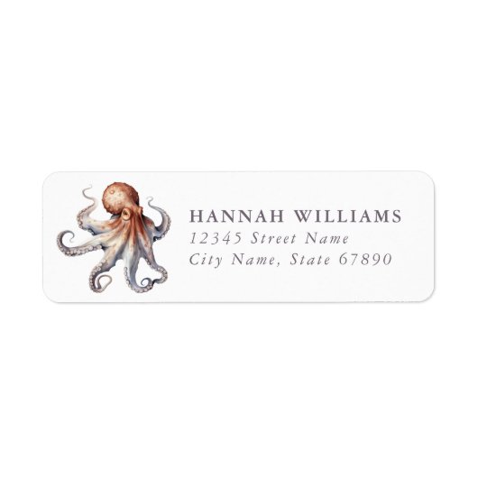 Étiquette Pretty Octopus Return Address Labels (Devant)