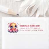 Étiquette Pretty Octopus Return Address Labels (En situation)