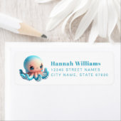 Étiquette Pretty Octopus Return Address Labels (En situation)