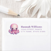 Étiquette Pretty Octopus Return Address Labels (En situation)