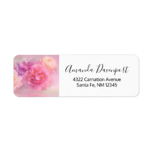 Étiquette Pretty Pink Carnations Stylish