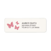 Étiquette Pretty Rose Aquarelle Papillon Nature (Devant)