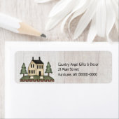 Étiquette Primitive Country Saltbox House Adresse de retour (En situation)