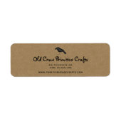 Étiquette Primitive Crow sur Kraft Rustic Adresse de retour (Devant)