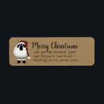 Étiquette Primitive Père Noël Sheep Christmas Retours Adress<br><div class="desc">Wooly primitive Père Noël brebis retour l'étiquette d'adresse avec Joyeux Noël dans un joli script de lettrage et votre étiquette d'adresse de retour sur kraft. Parfait pour toute entreprise de pays,  artisanat ou toute personne qui aime juste primitif.</div>