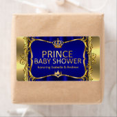 Étiquette Prince Royal Blue Baby shower Gold Boy (En situation)