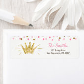 Étiquette Princess Adresse de retour Label Rose Gold Crown G (En situation)