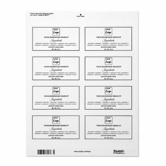 Étiquette Principes simples du logo noir et blanc (Feuille entière)