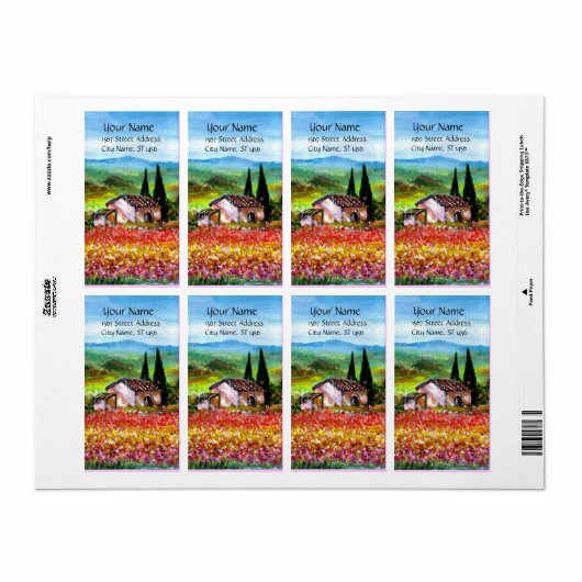 ÉTIQUETTE PRINTEMPS EN TOSCANE (Feuille entière)