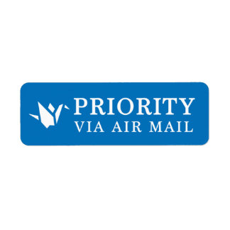 Étiquette PRIORITÉ VIA AIR COURRIER 折 origami oiseaux oiseau