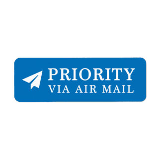 Étiquette PRIORITÉ VIA AIR MAIL 紙 飛 行 papier 機 avion origami