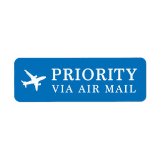 Étiquette PRIORITÉ VIA AIR MAIL 飛 行 機 avion des parcs des vé