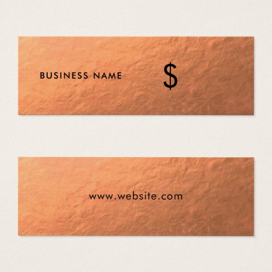 Étiquette Prix Brown de l'huile de cuivre Faux (Devant & derrière)