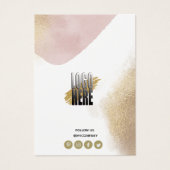 Étiquette Prix d'affichage du logo or Rose chic (Devant)