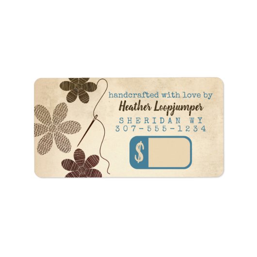 Étiquette Prix de broderie des fleurs de croix de mer (Devant)