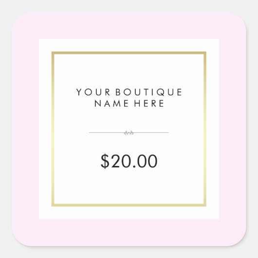 Étiquette Prix de vente au détail Chic Glam Pink e (Devant)