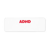 Étiquette Problème de santé ADHD (Devant)