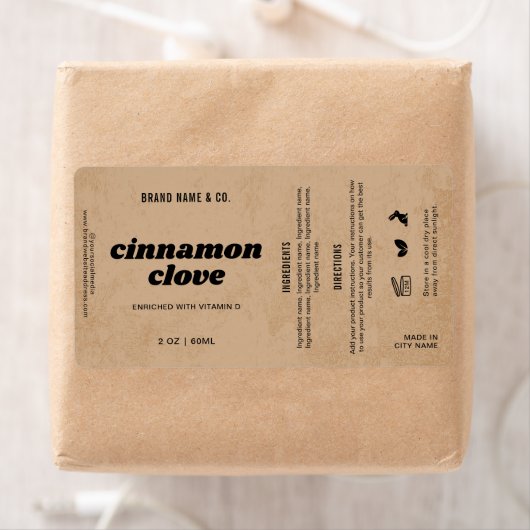 Étiquette  Product Customizable Brown Rustic Label (En situation)