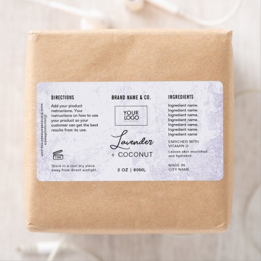 Étiquette  Product Customizable Lavender Rustic Label (En situation)