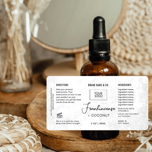 Étiquette Product Customizable White Rustic Label