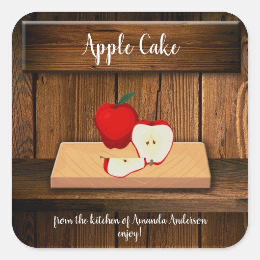 Étiquette produit Apple Cake 3" Sq (Devant)