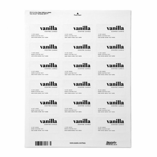 Étiquette Produit blanc moderne (Feuille entière)