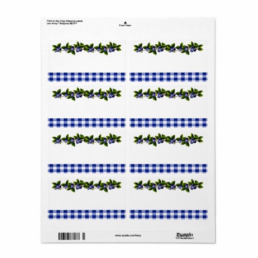 Étiquette produit Blueberries (Feuille entière)