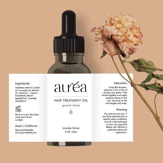 Étiquette produit de bouteille de beauté cosmétiqu