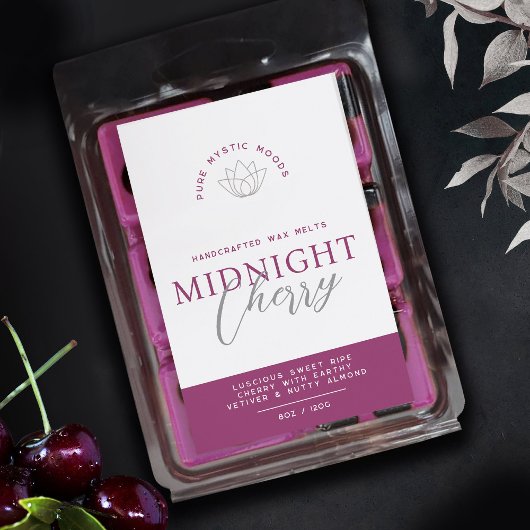 Étiquette produit de fusion de cire rouge cerise