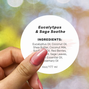 Étiquette produit de la liste d'ingrédients de l'a
