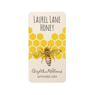 Étiquette Produit de la série de signature d'abeilles à main