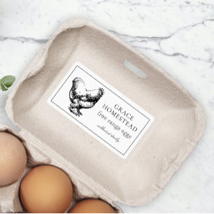 Étiquette Produit en carton d'oeuf de poulet de ferme simple