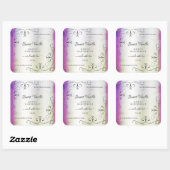 Étiquette produit en marbre brillant orné d'argent (Feuille)