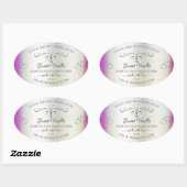 Étiquette produit en marbre brillant orné d'argent (Feuille)