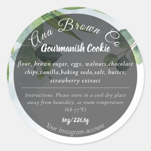 Étiquette produit Eucalyptus (Devant)