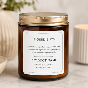 Étiquette Produit Minimaliste Ingrédients