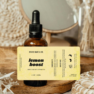 Étiquette Produit Personnalisable Citron Jaune Rustique Étiq