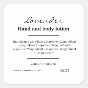 Étiquette produit simple en noir et blanc
